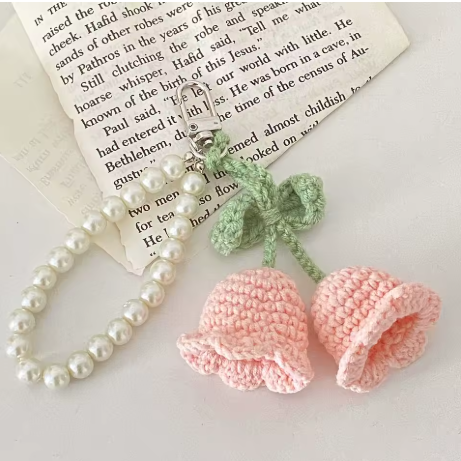 Handmade Knitted Flower Keychain