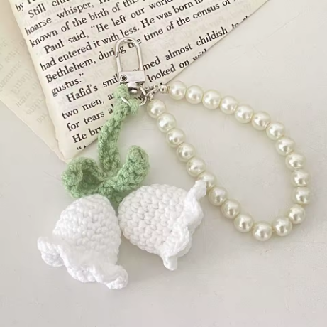 Handmade Knitted Flower Keychain
