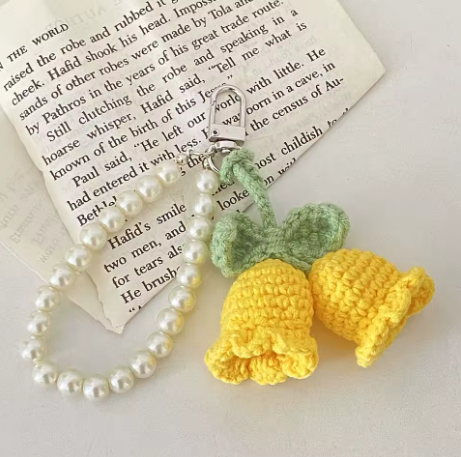 Handmade Knitted Flower Keychain