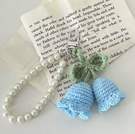 Handmade Knitted Flower Keychain
