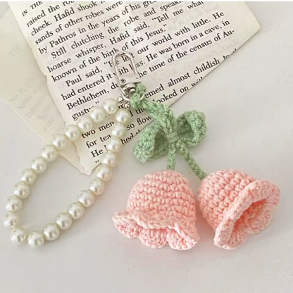 Handmade Knitted Flower Keychain