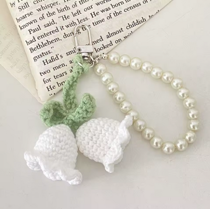Handmade Knitted Flower Keychain